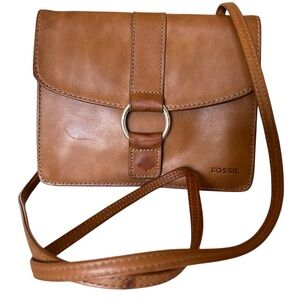 Fossil Vintage Natural Smooth Leather Crossbody Bag